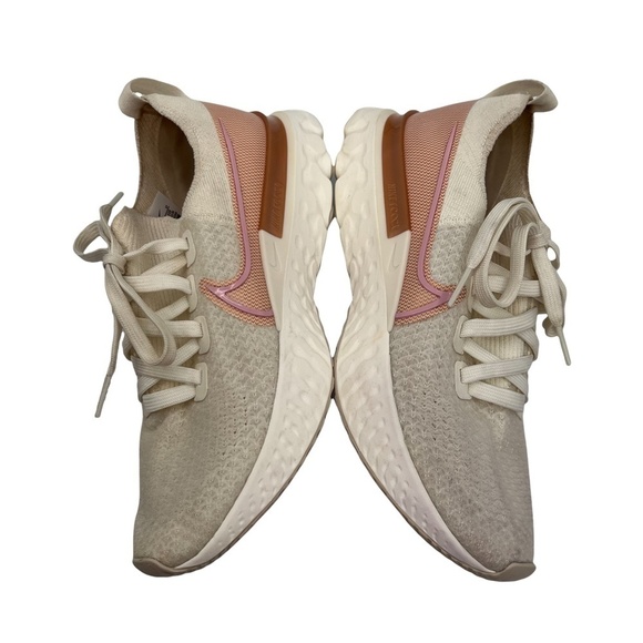 Nike White Pink React Infinity Run Flyknit Running Shoes Size 7.5 Women's - Picture 6 of 9